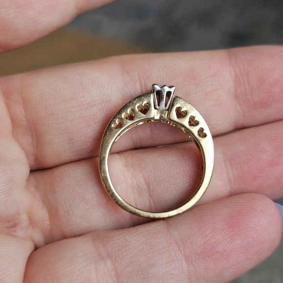 10k diamond ring size 7. Resizeable by a jeweler. Stamped 10k. Genuine diamonds. - Picture 8 of 12